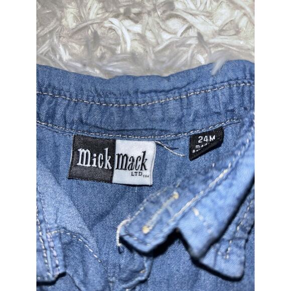Mick & Mack Boys Sz. 24 Month Blue Chambray Button Down. Cute - Picture 4 of 5